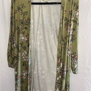 Lane Bryant Green Floral Kimono Size 14/16